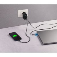 Kućni punjač CELLULARLINE, GAN+, 67W, Powerview IQ, 2x UCB-C, USB-A, crni + USB-C kabel