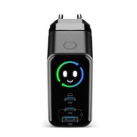Kućni punjač CELLULARLINE, GAN+, 67W, Powerview IQ, 2x UCB-C, USB-A, crni + USB-C kabel