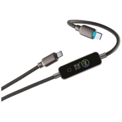 Kabel CELLULARLINE, GAN+, 240W, PowerView IQ, USB-C na USB- C, 120 cm, crni