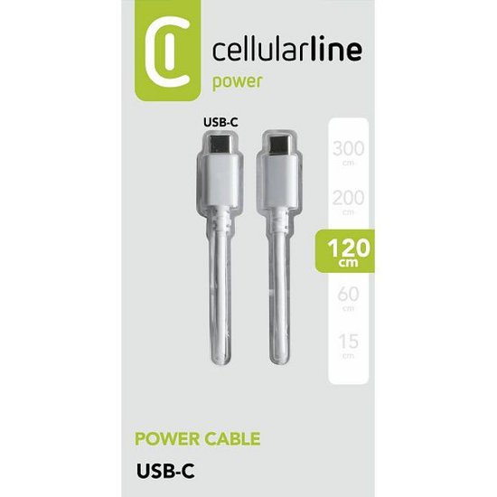 Kabel CELLULARLINE, USB-C (M) na USB-C (M), 1.2m, bijeli