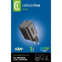Kućni punjač CELLULARLINE, GAN+, 100W, crni