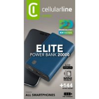 Mobilni USB punjač CELLULARLINE, Elite, 20000mAh, plavi