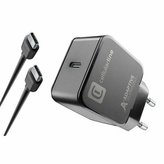 Kućni punjač CELLULARLINE, za Samsung, 15W, USB-C, FC, crni + kabel 1m