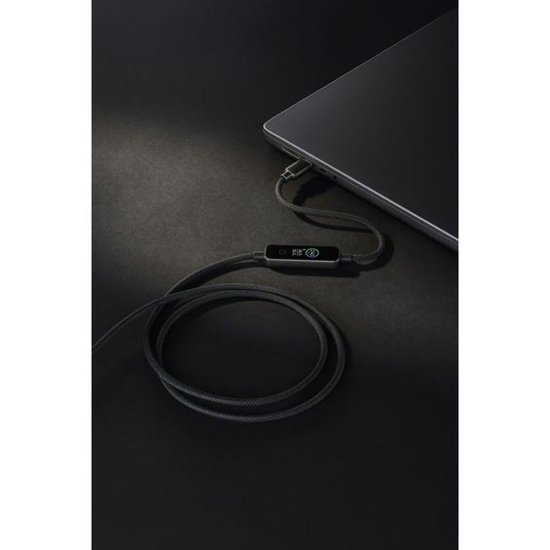 Kabel CELLULARLINE, GAN+, 240W, PowerView IQ, USB-C na USB- C, 120 cm, crni