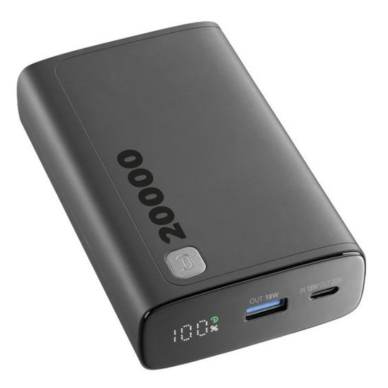 Mobilni USB punjač CELLULARLINE, Elite, 20000mAh, crni