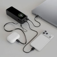 Mobilni USB punjač CELLULARLINE Power Bank Roller, 65W, 20.000 mAh, crni