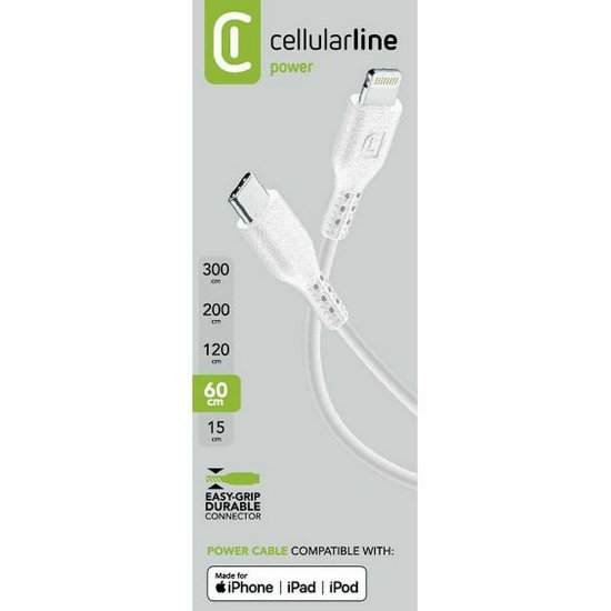 Kabel CELLULARLINE, USB-C (M) na Lightning (M), MFI, 0.6m, bijeli