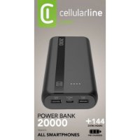 Mobilni USB punjač CELLULARLINE, Entry,20000 mAh, crni