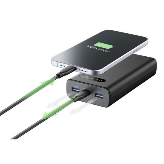 Mobilni USB punjač CELLULARLINE, Fast PD,20000 mAh, crni
