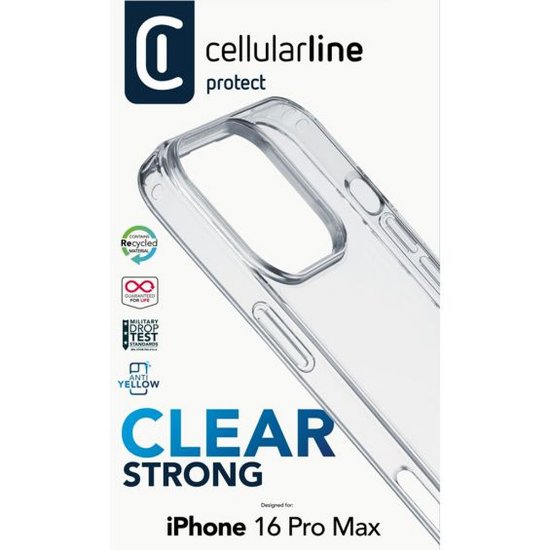 Futrola CELLULARLINE, Clear Strong, za iPhone 16 Pro Max, prozirna