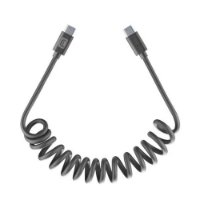 Kabel CELLULARLINE, USB-C na USB-C, Spiralni, 1.2m, crni