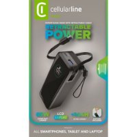 Mobilni USB punjač CELLULARLINE Power Bank Roller, 65W, 20.000 mAh, crni