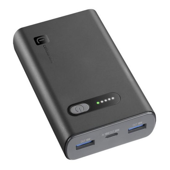 Mobilni USB punjač CELLULARLINE, Fast PD,10000 mAh, crni