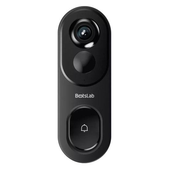Pametno bežično zvono BOTSLAB R810, 2K, WiFi, baterijsko, crno