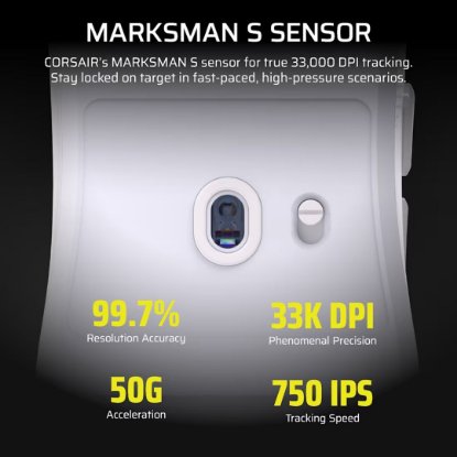 Miš CORSAIR Sabre v2 Pro Ultraligh, optički, 33000 dpi, bežični, USB, bijela