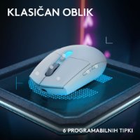 Miš LOGITECH G305 X SUPERLIGHT, Gaming, optički, 44000dpi, USB, bijeli