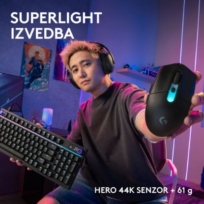 Miš LOGITECH G305 X SUPERLIGHT, Gaming, optički, 44000dpi, USB, crni