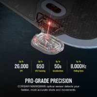 Miš CORSAIR M75, optički, 26000 dpi, USB, crni