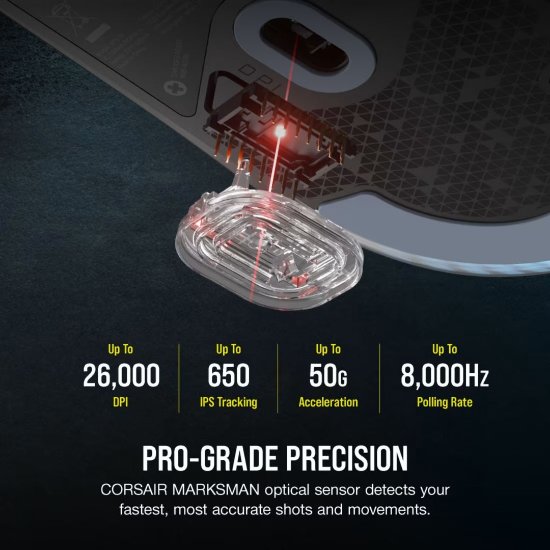 Miš CORSAIR M75, optički, 26000 dpi, USB, crni