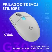 Miš LOGITECH G305 X SUPERLIGHT, Gaming, optički, 44000dpi, USB, bijeli