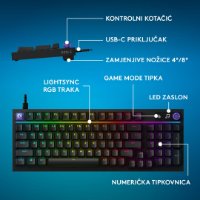 Tipkovnica LOGITECH G316 X 98, taktilni, crna