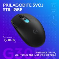 Miš LOGITECH G305 X SUPERLIGHT, Gaming, optički, 44000dpi, USB, crni