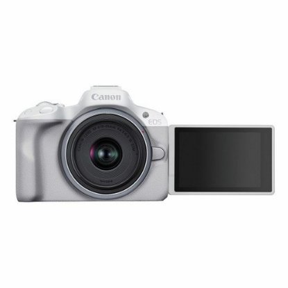 Digitalni fotoaparat CANON EOS R50 + RF-S 18-45mm f/4.5-6.3 IS STM, 24,2 Mp, 4K Ultra HD, bijeli