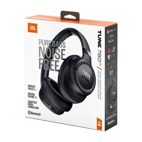 Bežične slušalice preko uha JBL Tune 780NC, aktivno poništavanje buke (ANC), do 76 h baterije, 40 mm zvučnik, USB-C, 2 mikrofona za pozive