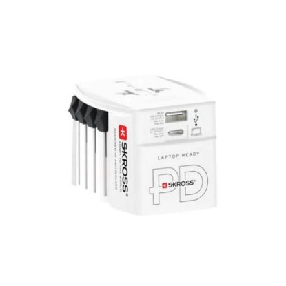 Putni adapter SKROSS, Muv USB, Euro, Aus/Kina, UK, SAD/Japan, USB-A/USB-C, 1.302974, bijeli