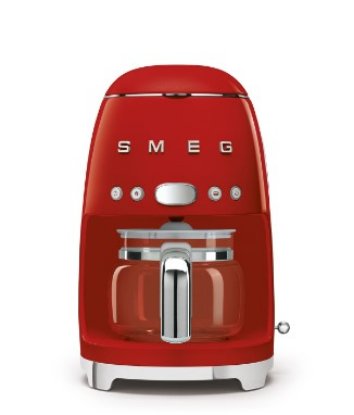 Aparat za kavu SMEG DCF02RDEU, 1050 W, filter kava, do 12 šalica, 1.4 l, crvena