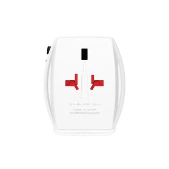 Putni adapter SKROSS, Muv USB, Euro, Aus/Kina, UK, SAD/Japan, USB-A/USB-C, 1.302974, bijeli