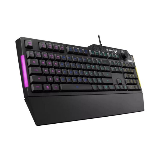 Tipkovnica ASUS TUF Gaming K1, RGB, membranska, UK Layout, USB, crna