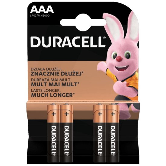 Baterija DURACELL Basic Alkaline AAA, LR03/MN2400, 4 komada