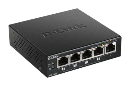 Switch D-LINK DGS-1005P/E, Gigabit Switch, 5 x 10/100/1000 Mbps, PoE, crni
