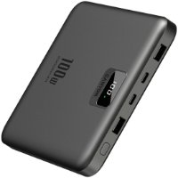Mobilni USB punjač CANYON PB-2008 LED Flat, 20000mAh, PD 100W, QC3.0, 2x USB-A, 2x USB-C, sivi
