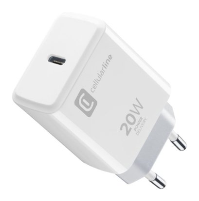 Punjač USB-C CELLULARLINE ACHIPHUSBCPD20WW, 20W, USB-C, bijeli
