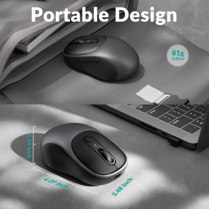 Miš KEYCHRON BM24, 2400 DPI, bežični, USB-C, sivi