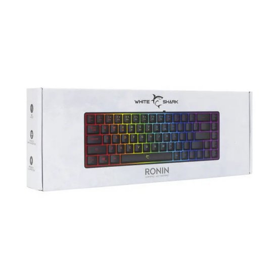 Tipkovnica WHITE SHARK GK-2201 Ronin, RGB, membranska, HR/US layout, crna, USB
