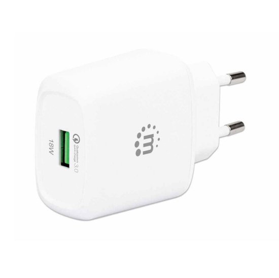 Kućni punjač MANHATTAN QC 3.0, 18W, USB, bijeli