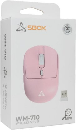 Miš SBOX WM-710, optički, 3200dpi, bežični, rozi