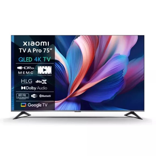 QLED TV 75" XIAOMI A Pro 75, Smart TV, 4K UHD, USB, LAN, Wi-Fi, BT, sivi - energetski razred F