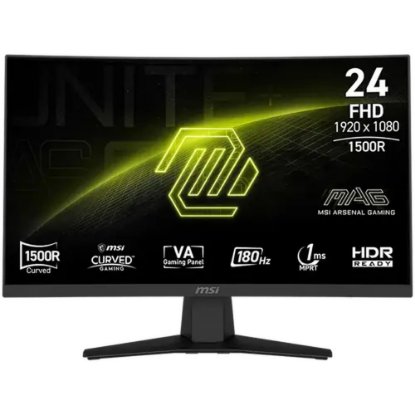 Gaming monitor 23.6" MSI MAG 244C, FHD, VA, 180Hz, 1ms, 250cd/m2, zakrivljeni, crni
