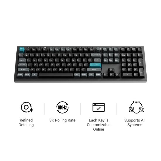 Tipkovnica KEYCHRON Q6 ULTRA 8K, mehanička, bežična, USB, UK layout, crna