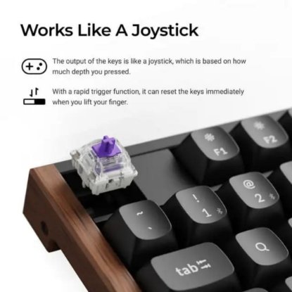 Tipkovnica KEYCHRON K10 HE, mehanička, bežična, USB, UK layout, crna
