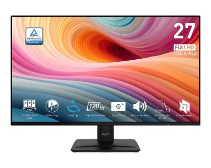 Gaming monitor 27" MSI PRO MP271A E2, FHD, IPS, 120Hz, 1ms, 300cd/m2, crni