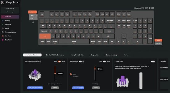 Tipkovnica KEYCHRON K10 HE Rapid Trigger, mehanička, bežična, USB, UK layout, crna