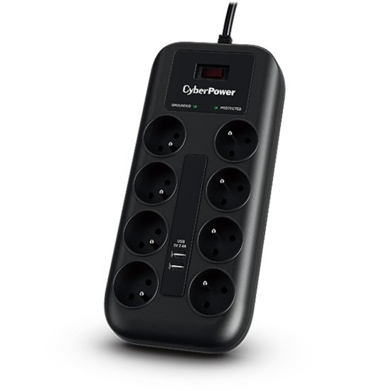 Prenaponska zaštita CYBERPOWER P0820SUF0, 8x šuko, 2x USB