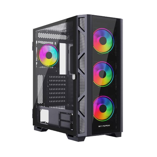 Kućište BIT FORCE GIANT ARGB-TG4, E-ATX, RGB, crno, window, bez napajanja