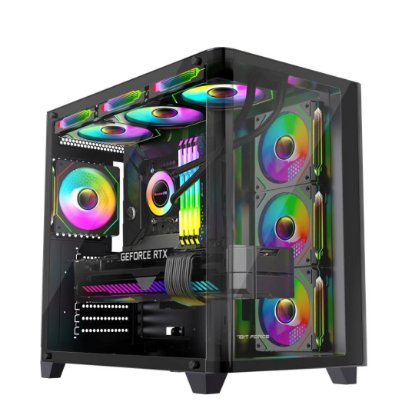 Kućište BIT FORCE CUBE ARGB-TGC-PWM4, ATX Mid-Tower, bez napajanja, crno