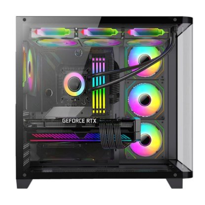 Kućište BIT FORCE CUBE ARGB-TGC-PWM4, ATX Mid-Tower, bez napajanja, crno